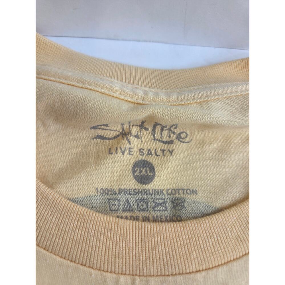 Salt Life Men's Cotton 2XL Long Sleeve Shirt Butter Yellow - Picture 2 of 7